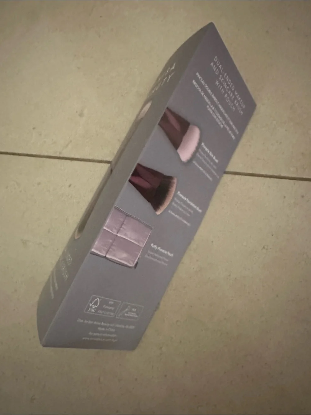 Dual-Ended Purple Makeup Brush for Powder & Liquid Application